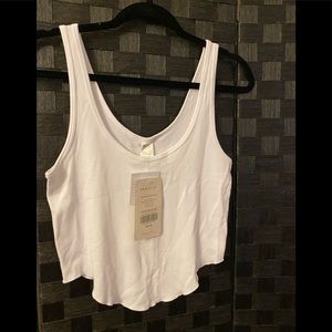 Fabletics white crop tank top